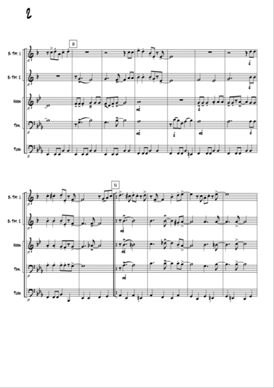 Rockin' Around The Christmas Tree Brass Ensemble scores gallery preview page 3