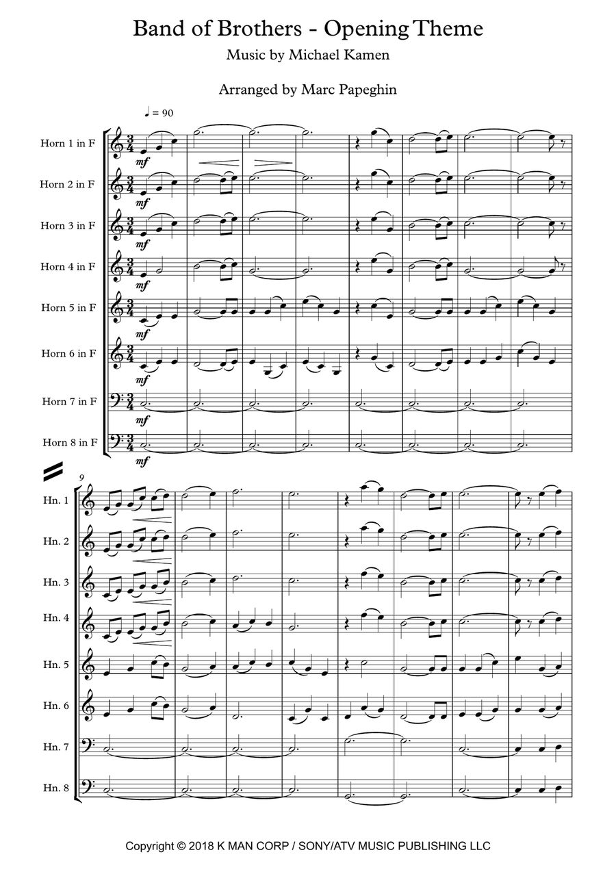 Band Of Brothers - Main Title Brass Ensemble scores gallery preview page 2