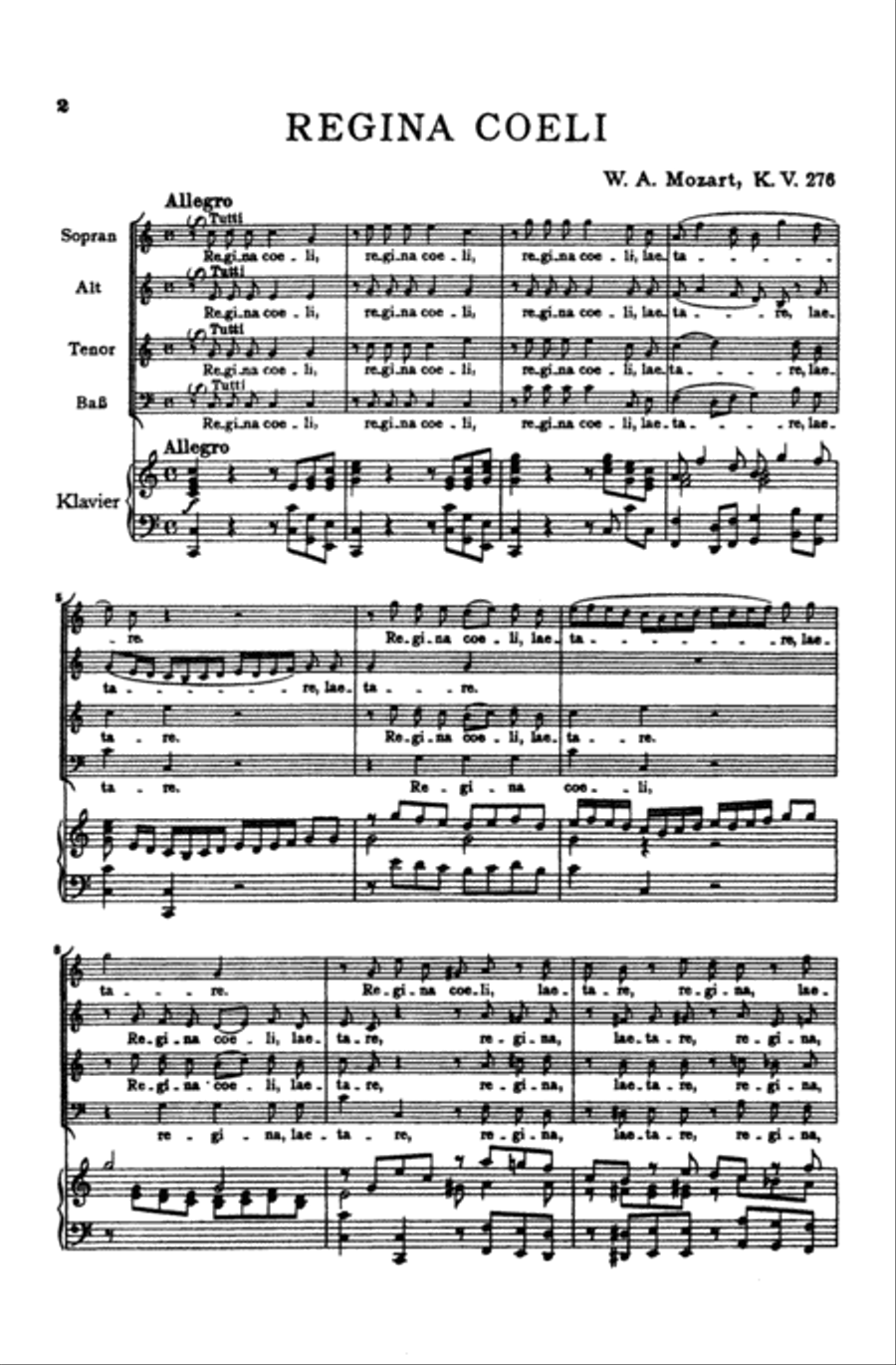 Regina Coeli, K. 276 4-Part scores gallery preview page 3
