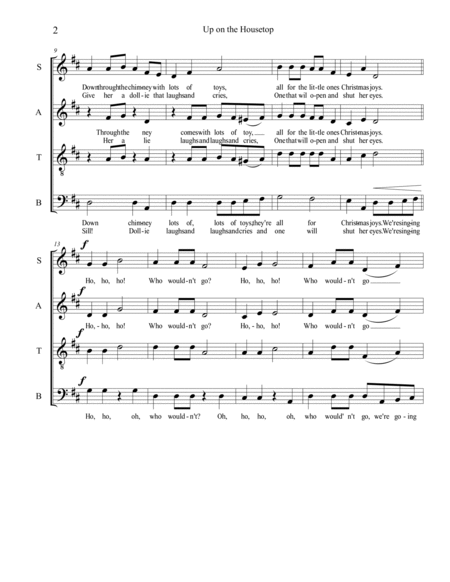 Up on the Housetop SATB a capella image number null