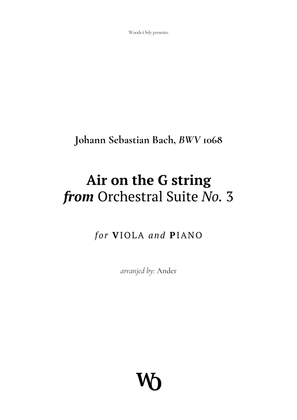 Book cover for Air on the G String by Bach for Viola and Piano