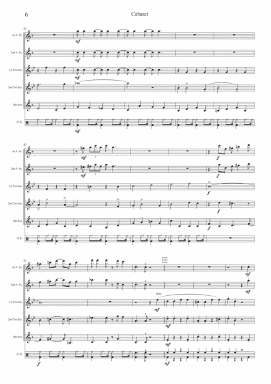 Cabaret Cabaret Woodwind Quintet scores gallery preview page 6