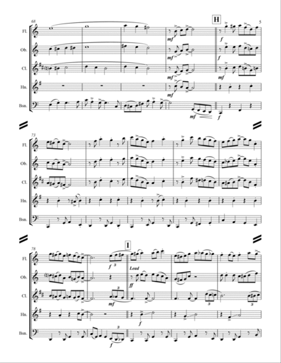 Go Tell it on the Mountain (for Woodwind Quintet) Woodwind Quintet scores gallery preview page 6