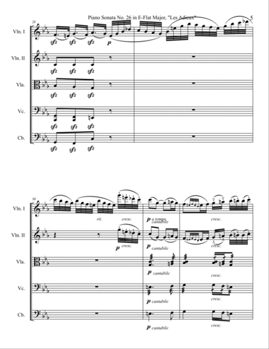 Les Adieux Sonata, Abwesenheit (