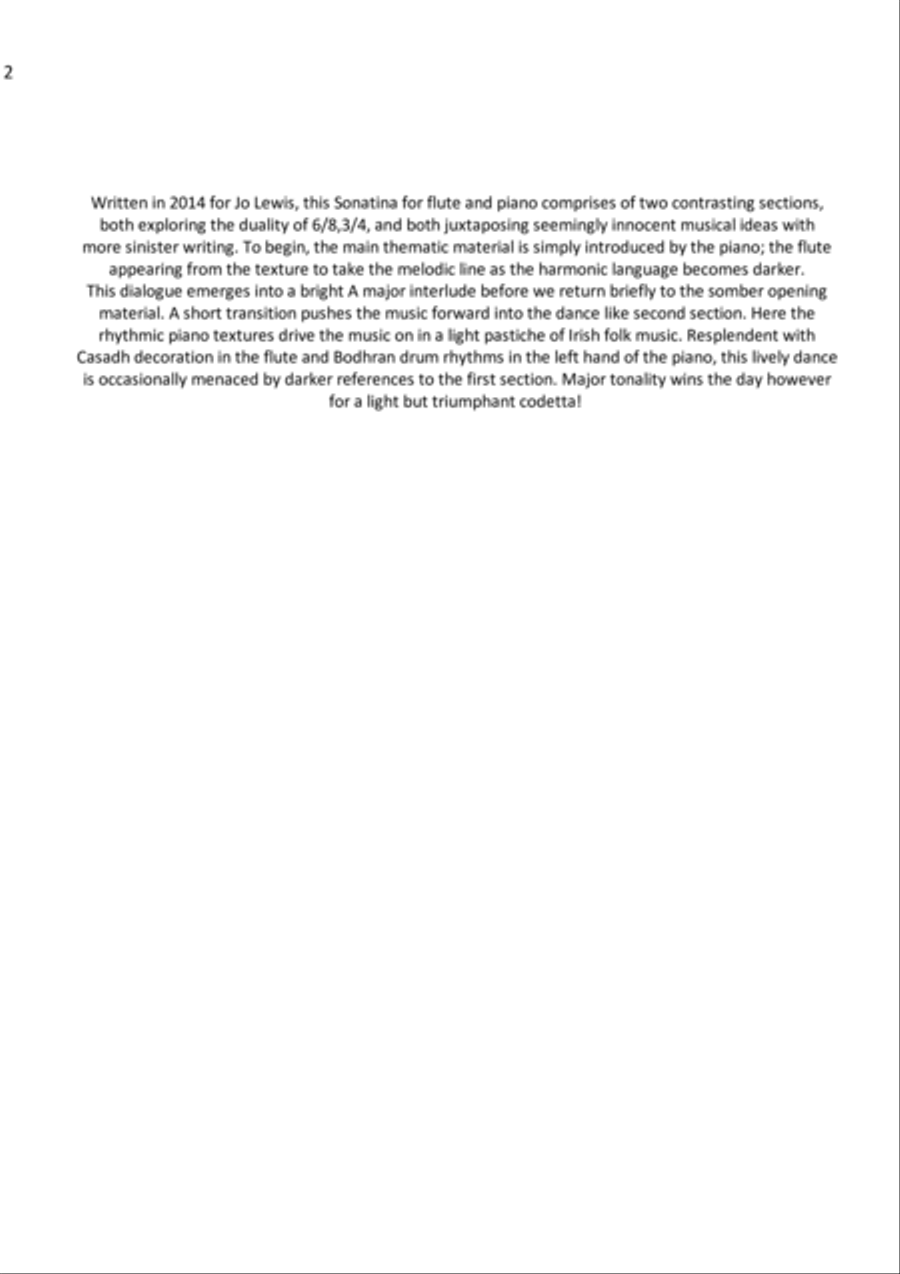 Sonatina for Flute and Piano Flute scores gallery preview page 2