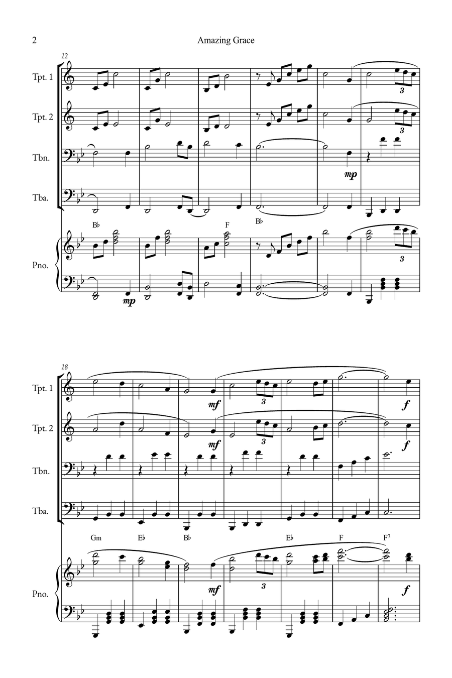 Amazing Grace Small Ensemble scores gallery preview page 2