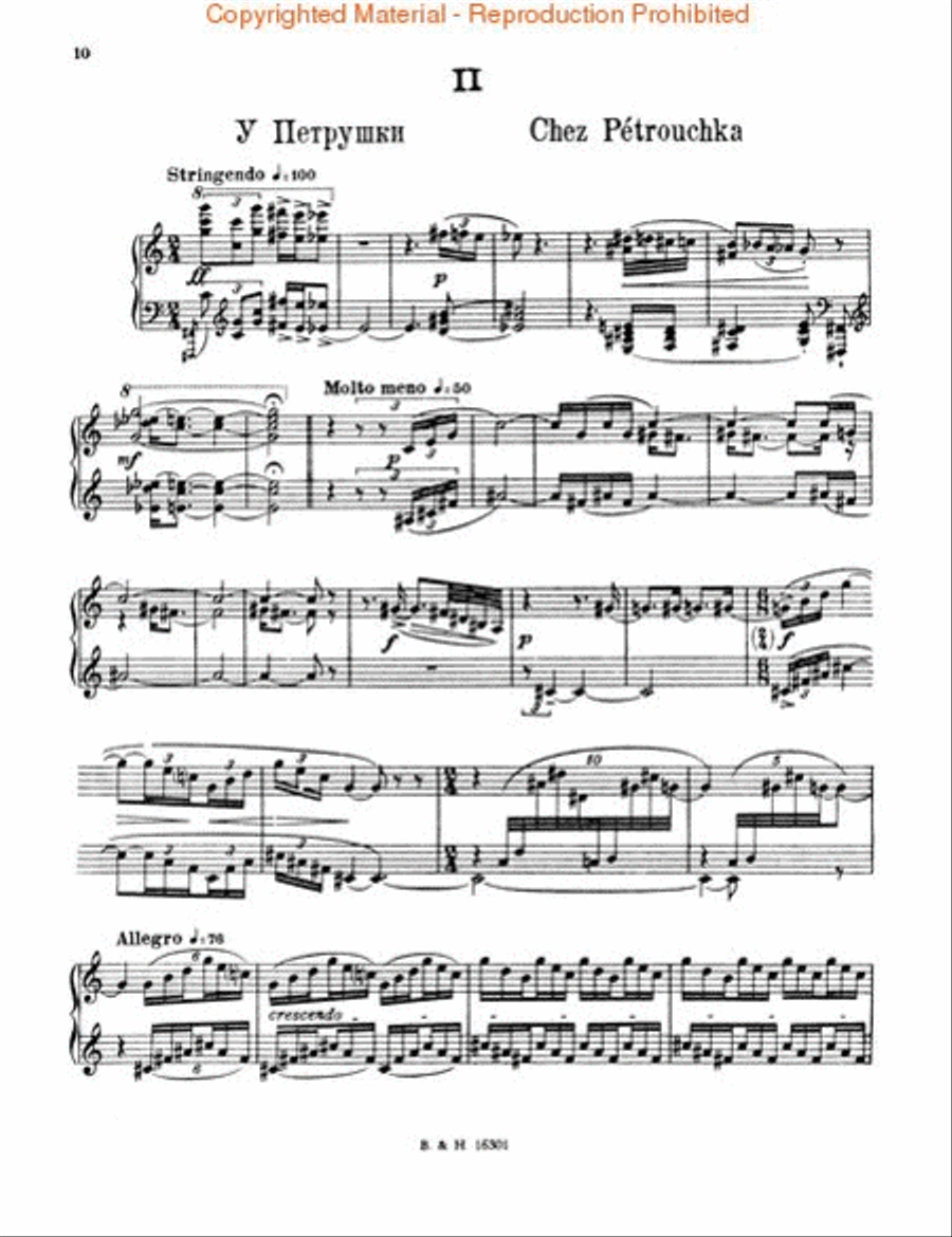 Three Movements from Pétrouchka Piano Solo scores gallery preview page 3