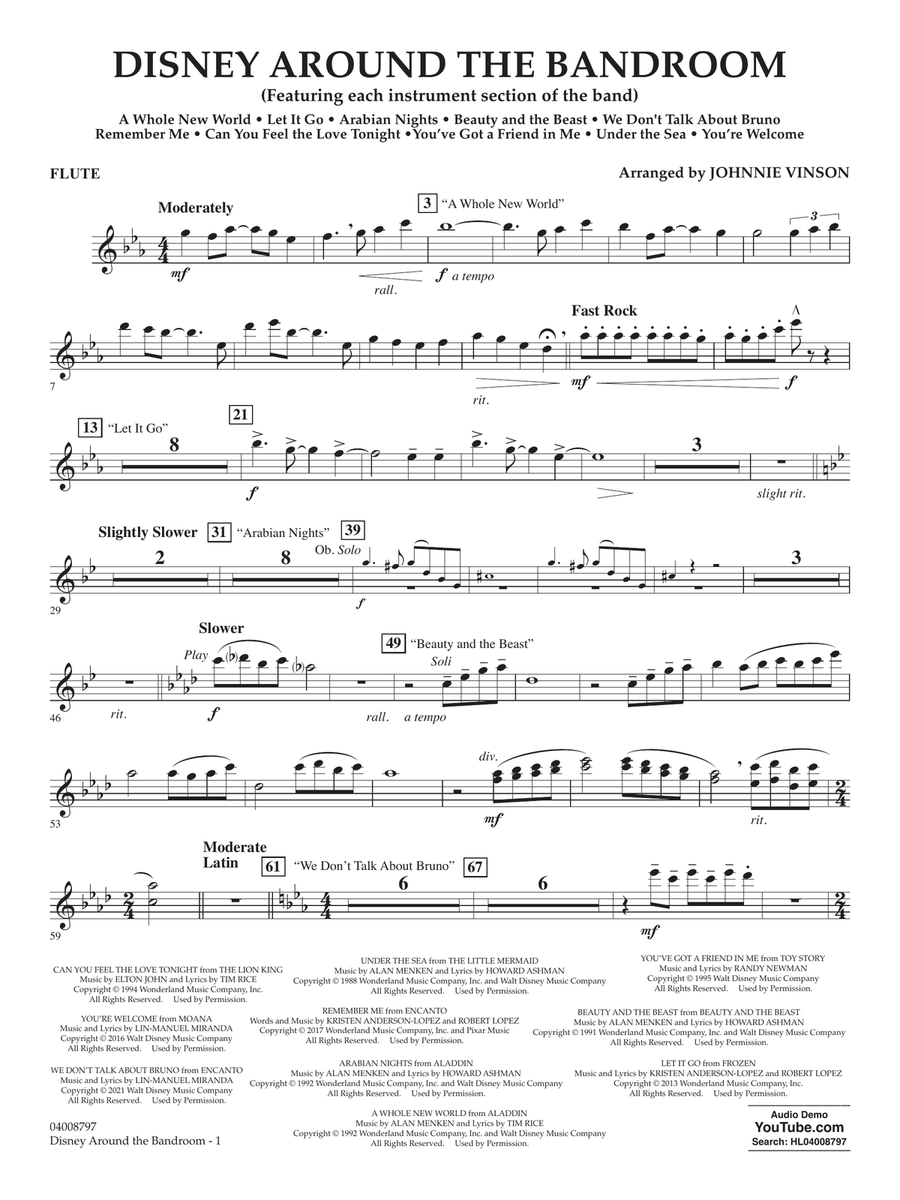 Disney Around the Bandroom - Flute Concert Band scores gallery preview page 1