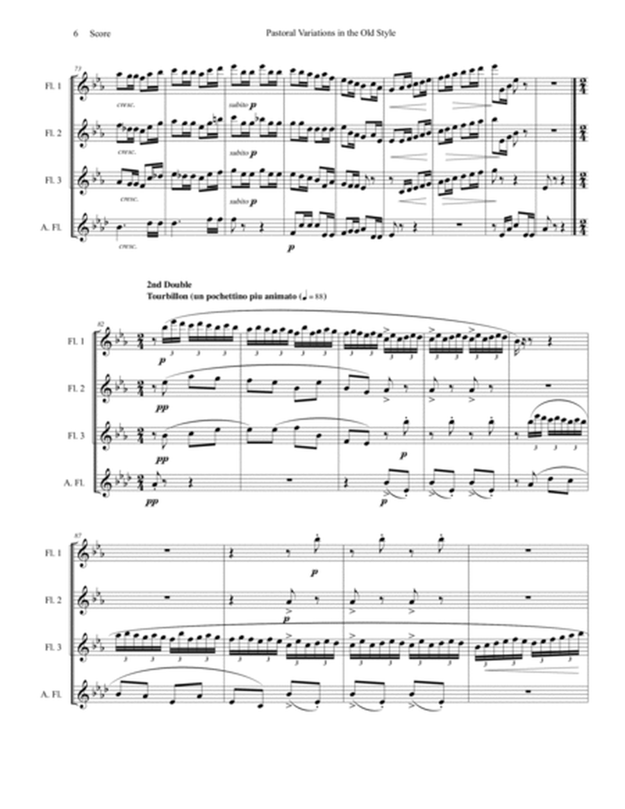 Pierne - Pastoral Variations in the Old Style set for flute quartet image number null