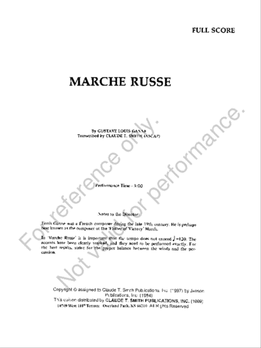Marche Russe Concert Band scores gallery preview page 2