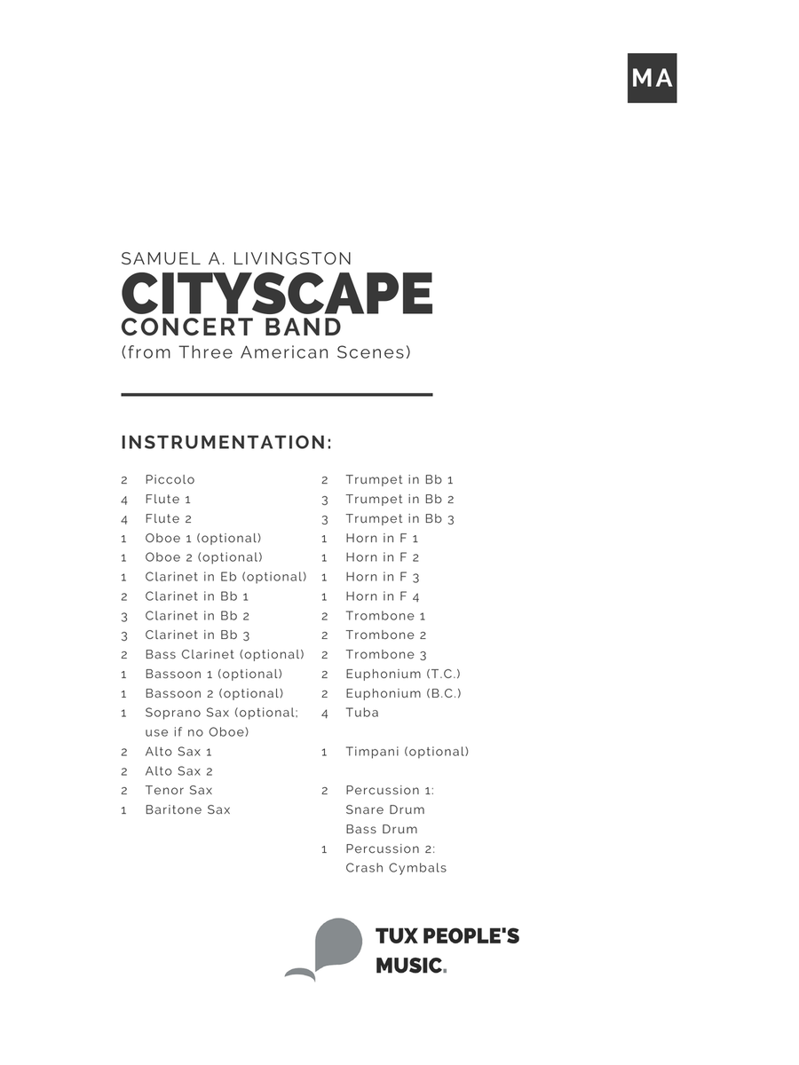 Cityscape (from Three American Scenes) Concert Band scores gallery preview page 2