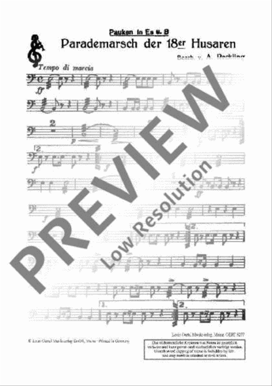 Parademarsch der 18er Husaren Concert Band scores gallery preview page 17