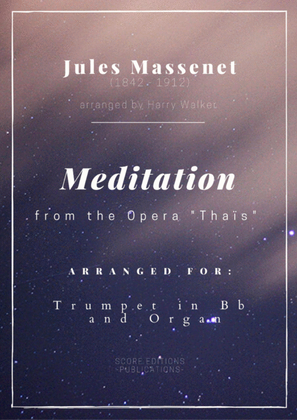Book cover for Meditation from "Thais" (for Trumpet in Bb and Organ)