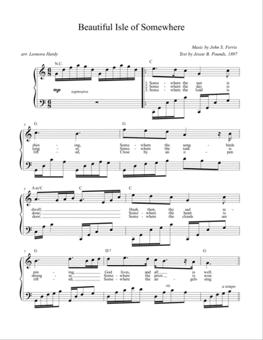 Beautiful Isle of Somewhere Voice scores gallery preview page 1