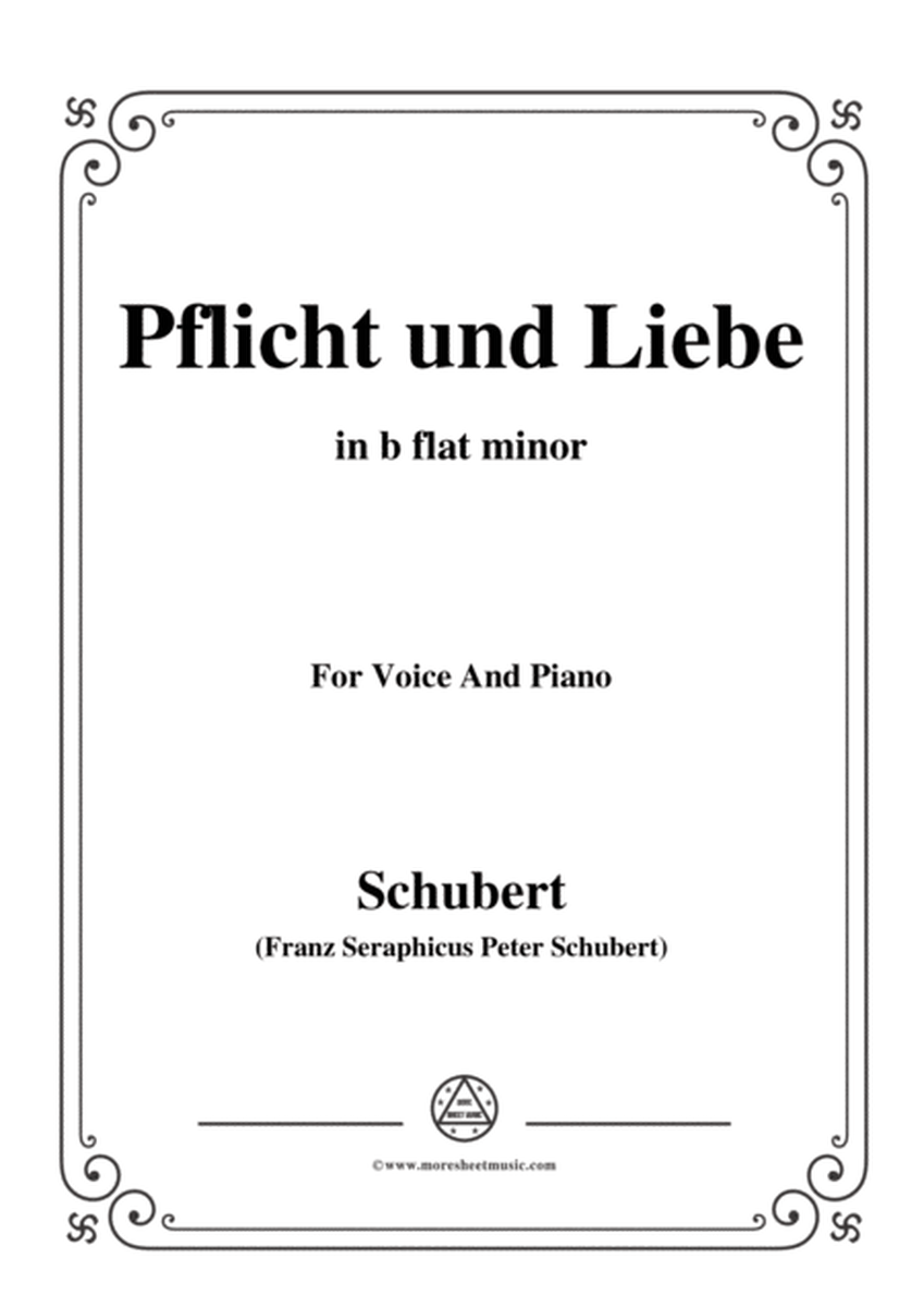 Schubert-Pflicht und Liebe,in b flat minor,for Voice and Piano image number null