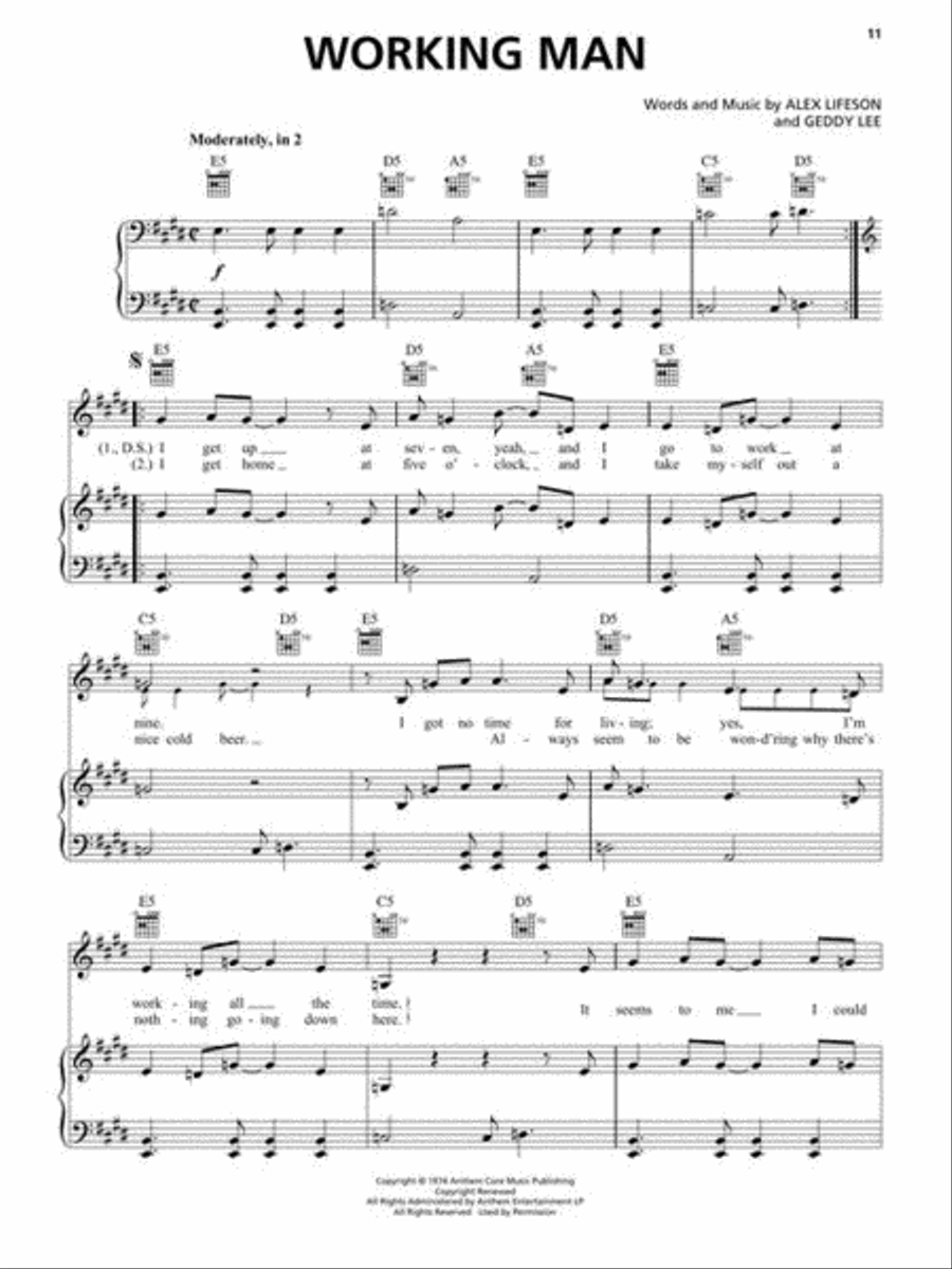 Rush – Chronicles Rush – Chronicles Piano, Vocal, Guitar scores gallery preview page 6