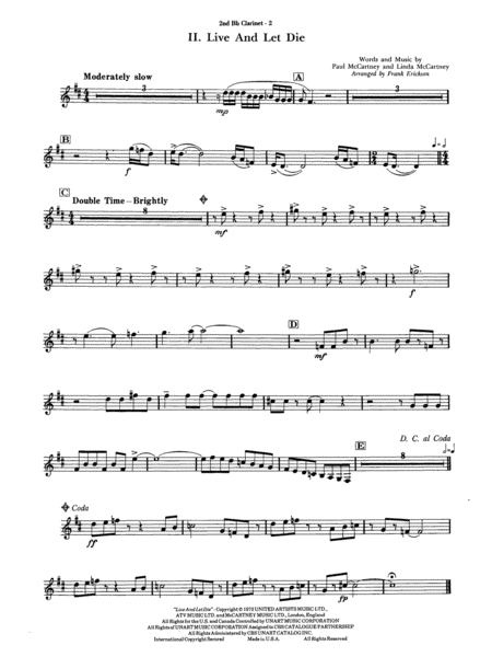 James Bond Suite (Medley): 2nd B-flat Clarinet