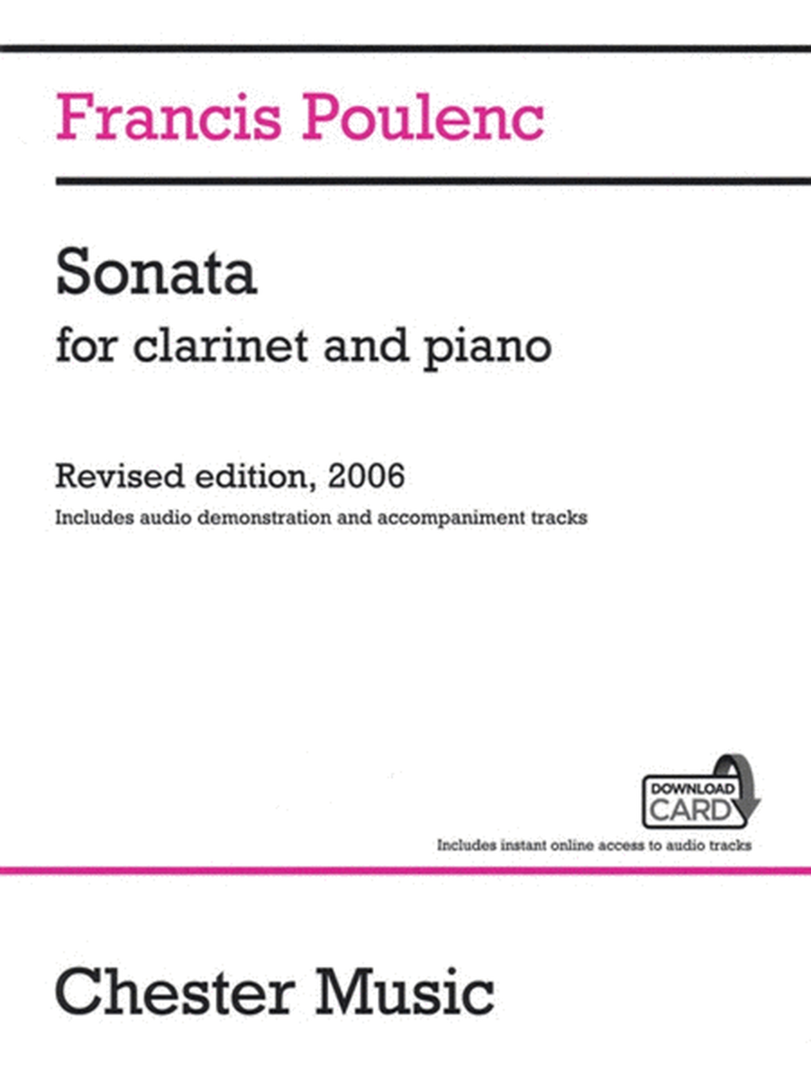 Sonata For Clarinet And Piano Audio Ed