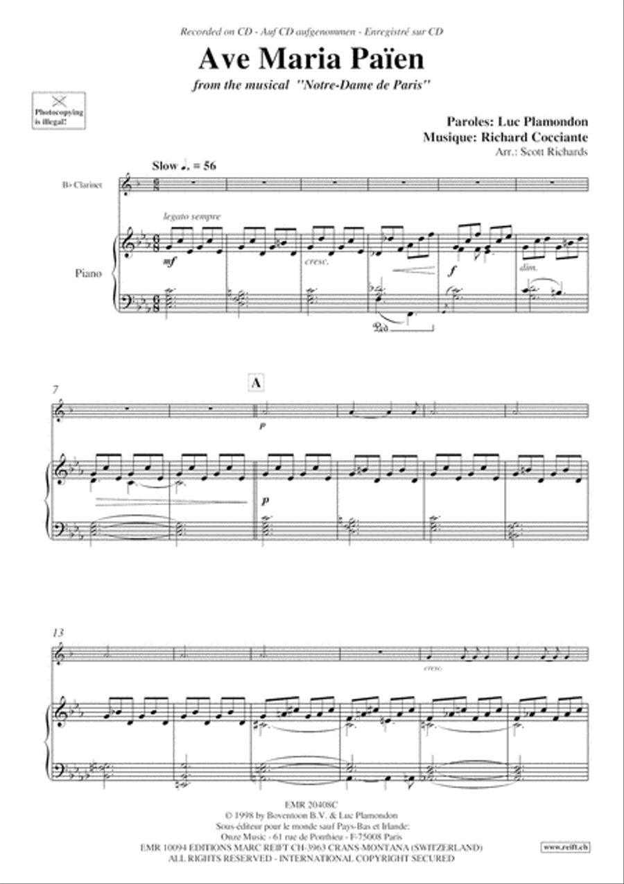 Ave Maria Clarinet Solo scores gallery preview page 4