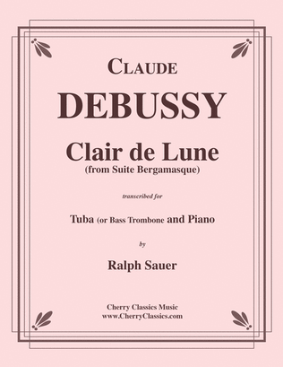 Book cover for Clair de Lune from Suite Bergamasque for Tuba or Bass Trombone and Piano