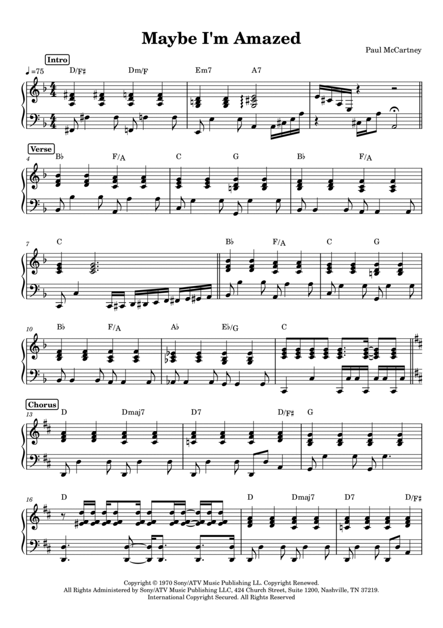 Maybe I'm Amazed Voice scores gallery preview page 1