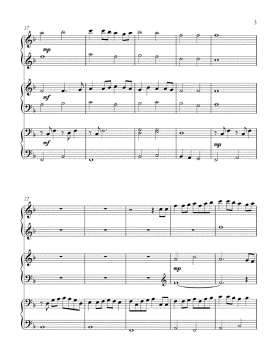 Simple Gifts (1 piano, 6 hands trio) Piano Trio scores gallery preview page 4
