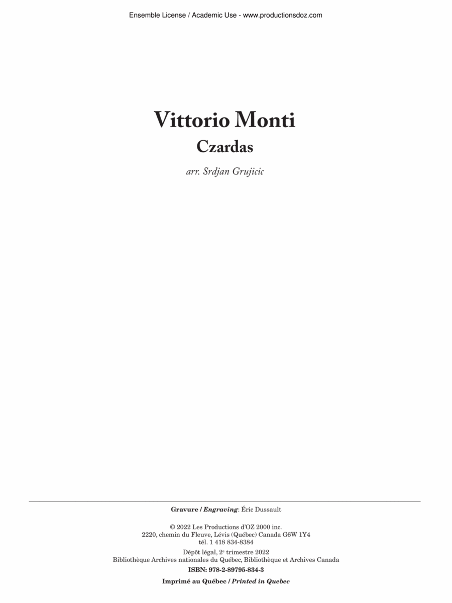 Czardas Violin scores gallery preview page 1