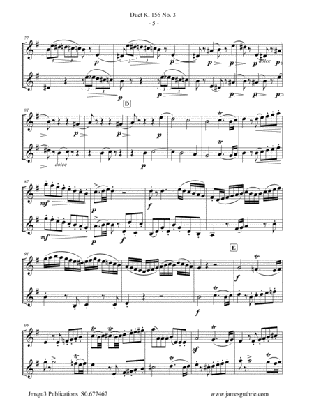 Mozart: Duet K. 156 No. 3 for Violin Duo image number null