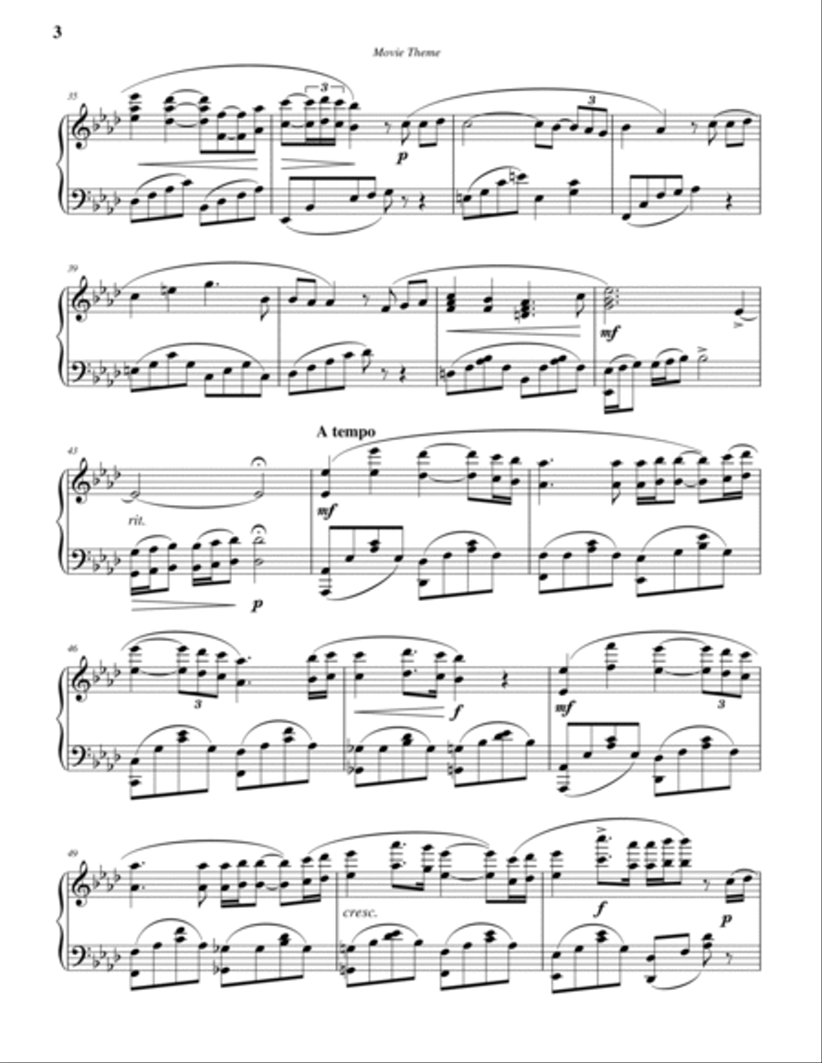 Movie Theme Piano Solo scores gallery preview page 3