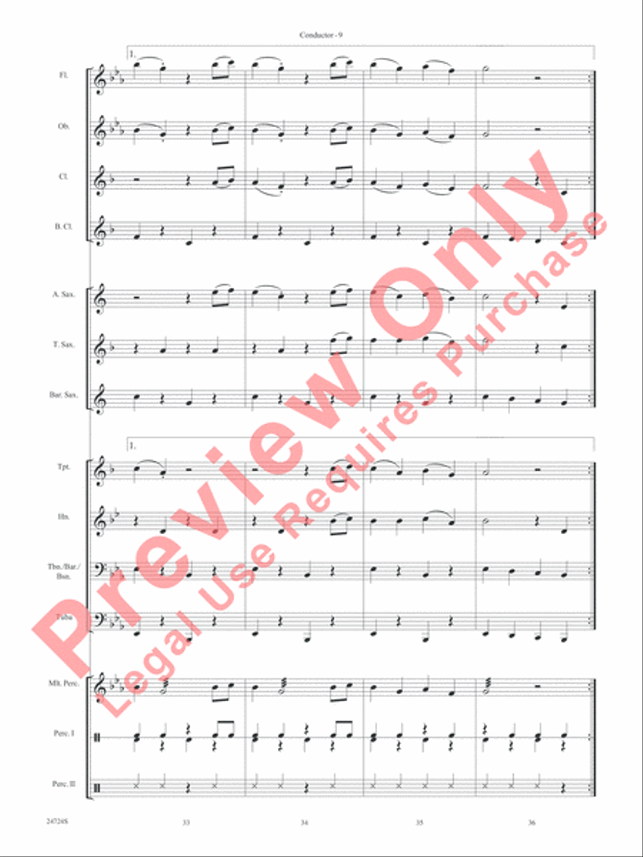 Wonka's Welcome Song (from Charlie and the Chocolate Factory) Concert Band scores gallery preview page 11