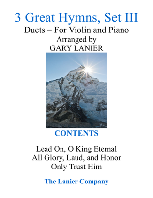 Book cover for Gary Lanier: 3 GREAT HYMNS, Set III (Duets for Violin & Piano)