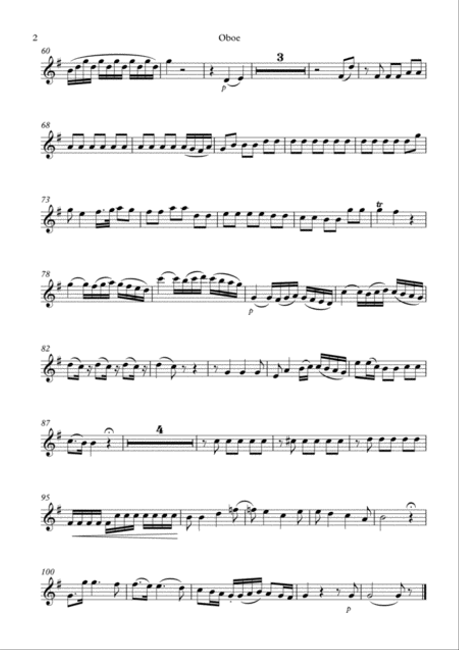 Andante Cantabile from Mozart's Violin Concerto No. 2 in D Major KV 211 (for Wind Quintet) - Part Sc Small Ensemble scores gallery preview page 5