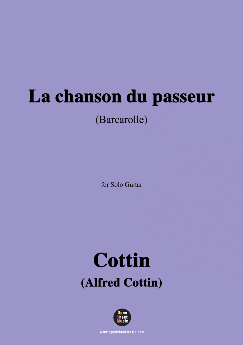 Cottin-La chanson du passeur(Barcarolle),for Guitar image number null