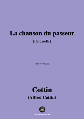 Book cover for Cottin-La chanson du passeur(Barcarolle),for Guitar