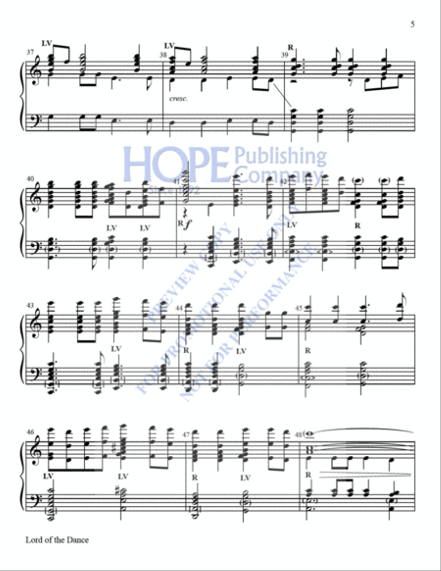 Lord of the Dance Lord of the Dance 5-Octaves scores gallery preview page 6