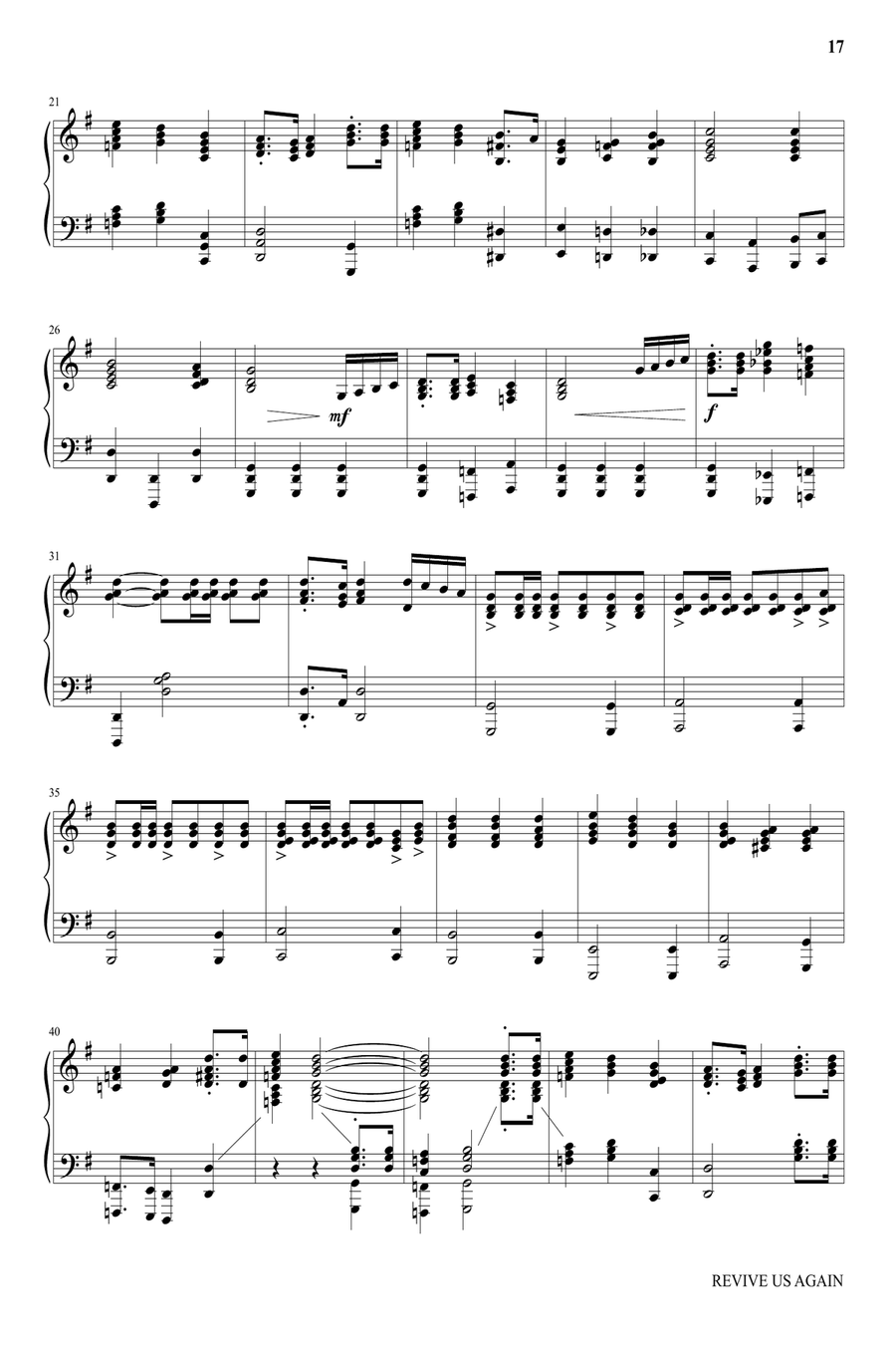 Revive Us Again Piano Solo scores gallery preview page 2