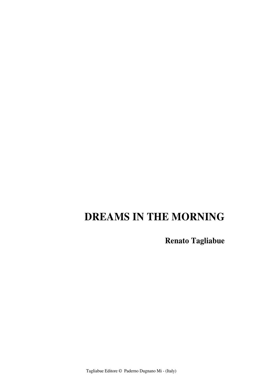 DREAMS IN THE MORNING - From 