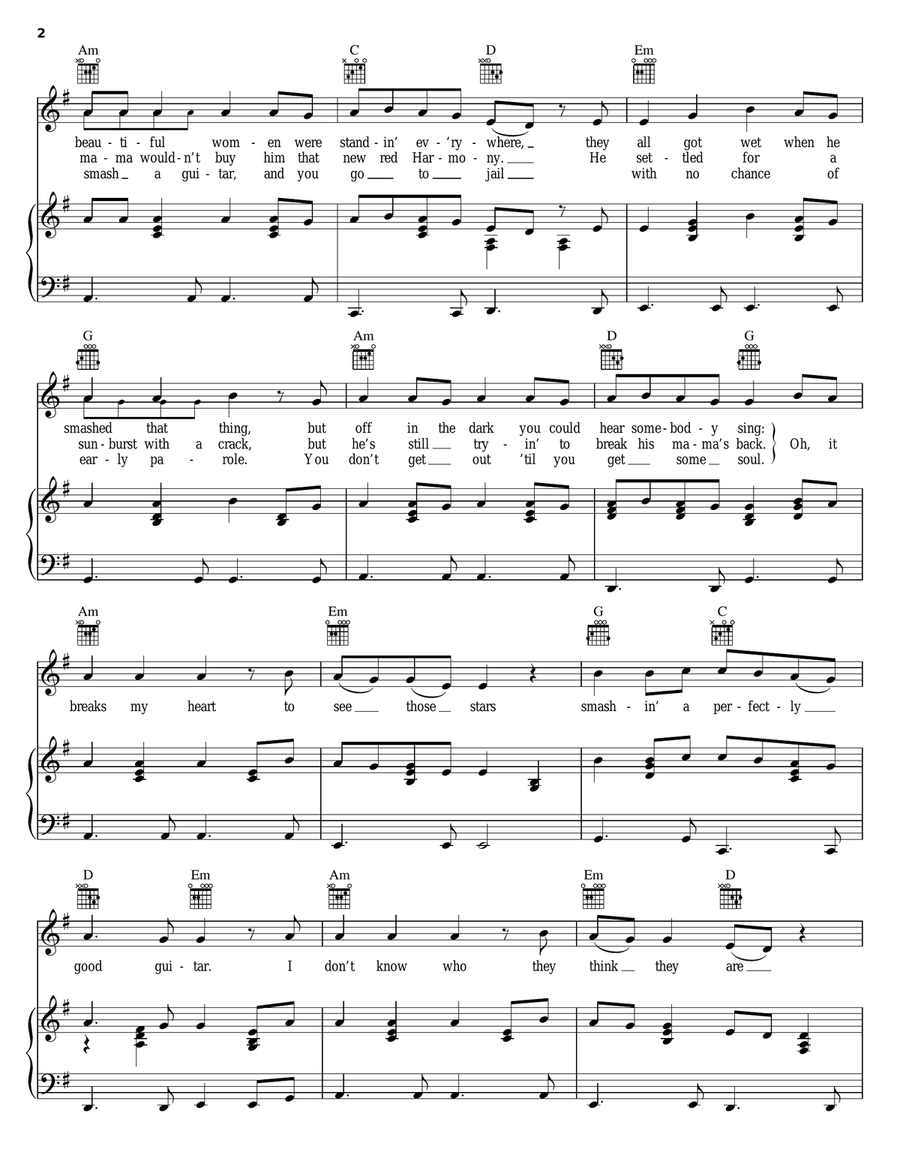 Perfectly Good Guitar Piano, Vocal, Guitar scores gallery preview page 2