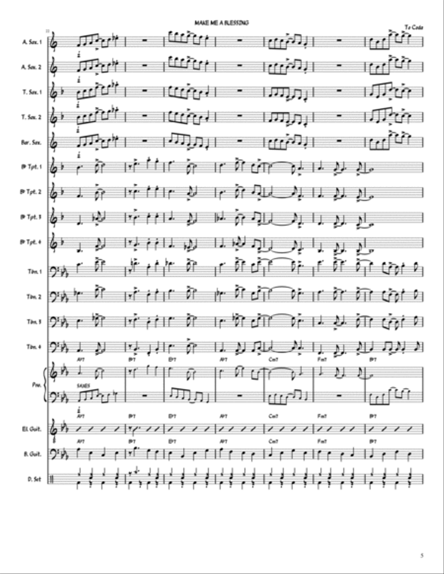 Make Me A Blessing Jazz Ensemble scores gallery preview page 5