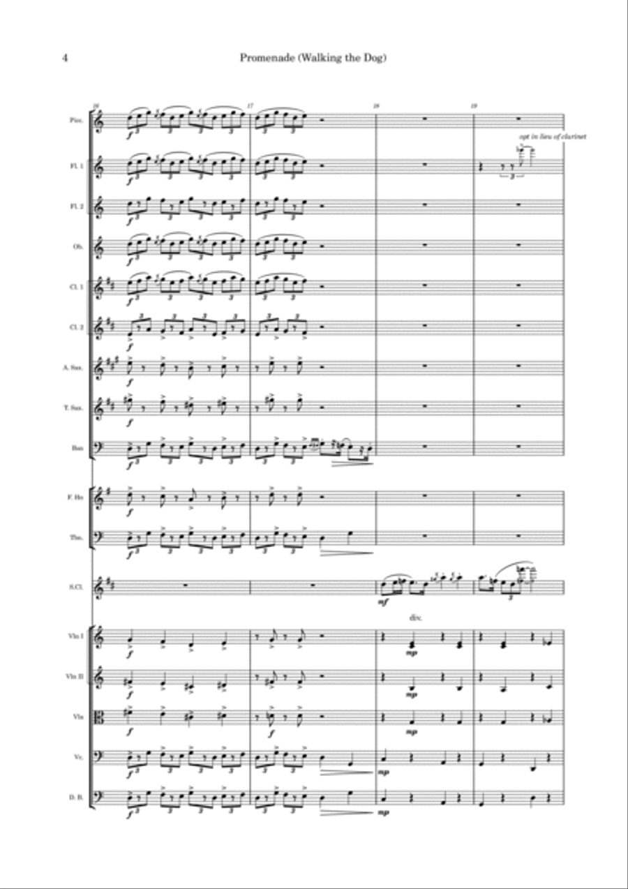 Promenade (Walking The Dog) Chamber Orchestra scores gallery preview page 4
