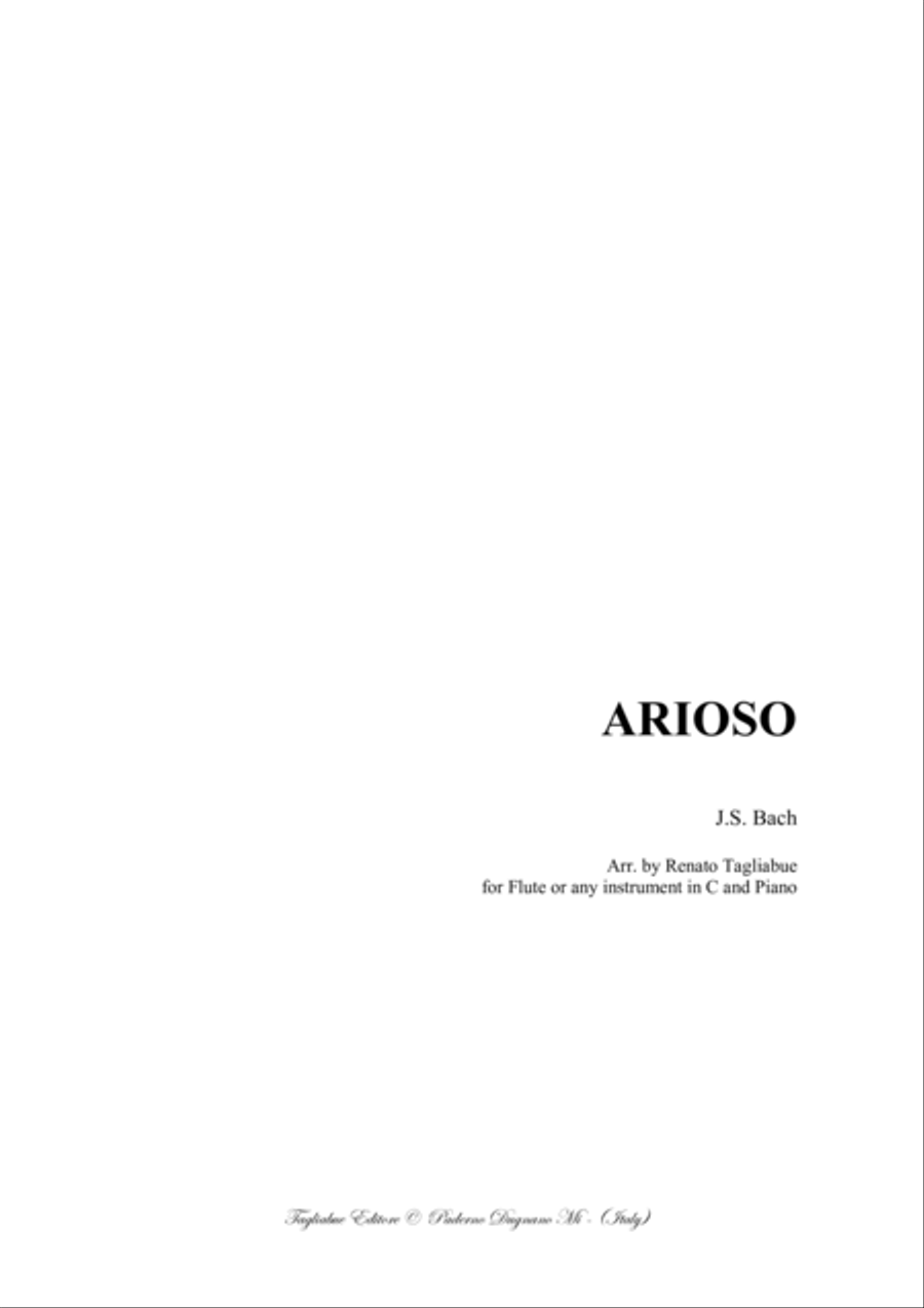 ARIOSO - BWV 156 - Arr. for Flute or any instrument in C and Piano Flute scores gallery preview page 1