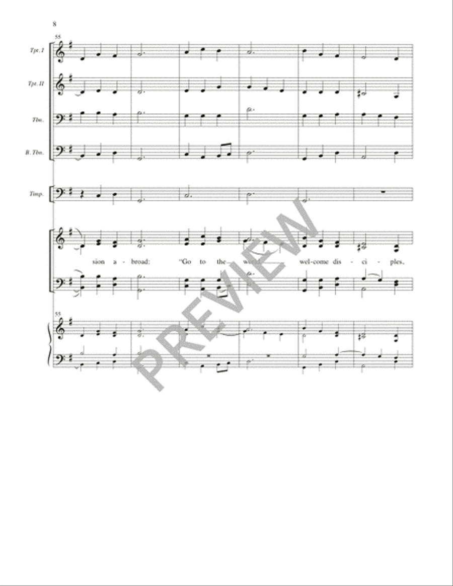 Drawn by His Word - Full Score and Parts Horn scores gallery preview page 9