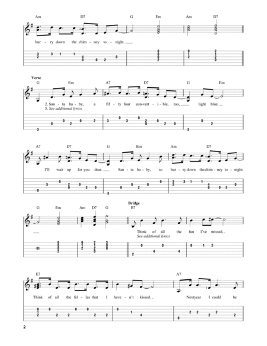 Santa Baby Guitar Tablature scores gallery preview page 2
