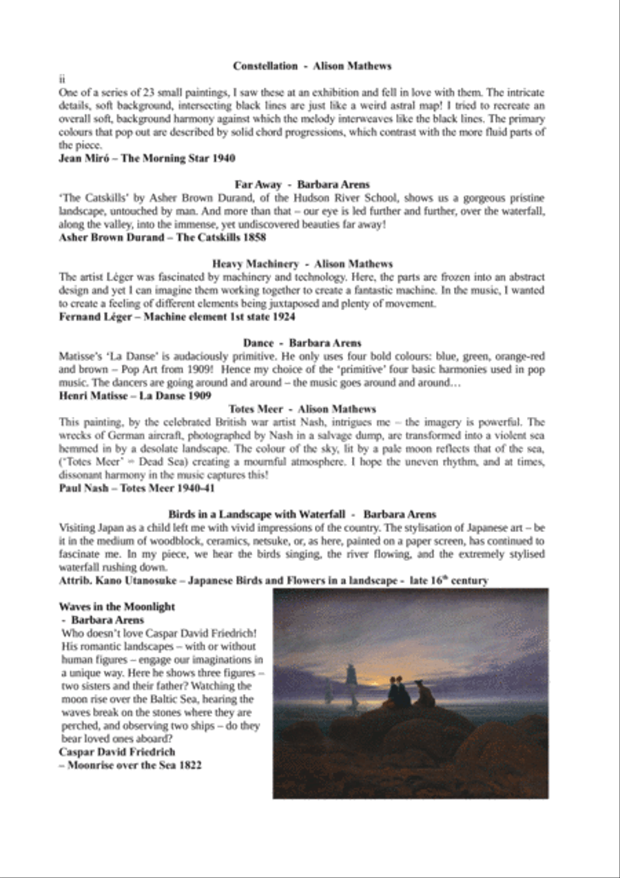 Piano Paintings - 16 Intermediate Piano Solos for Art Lovers Piano Solo scores gallery preview page 6