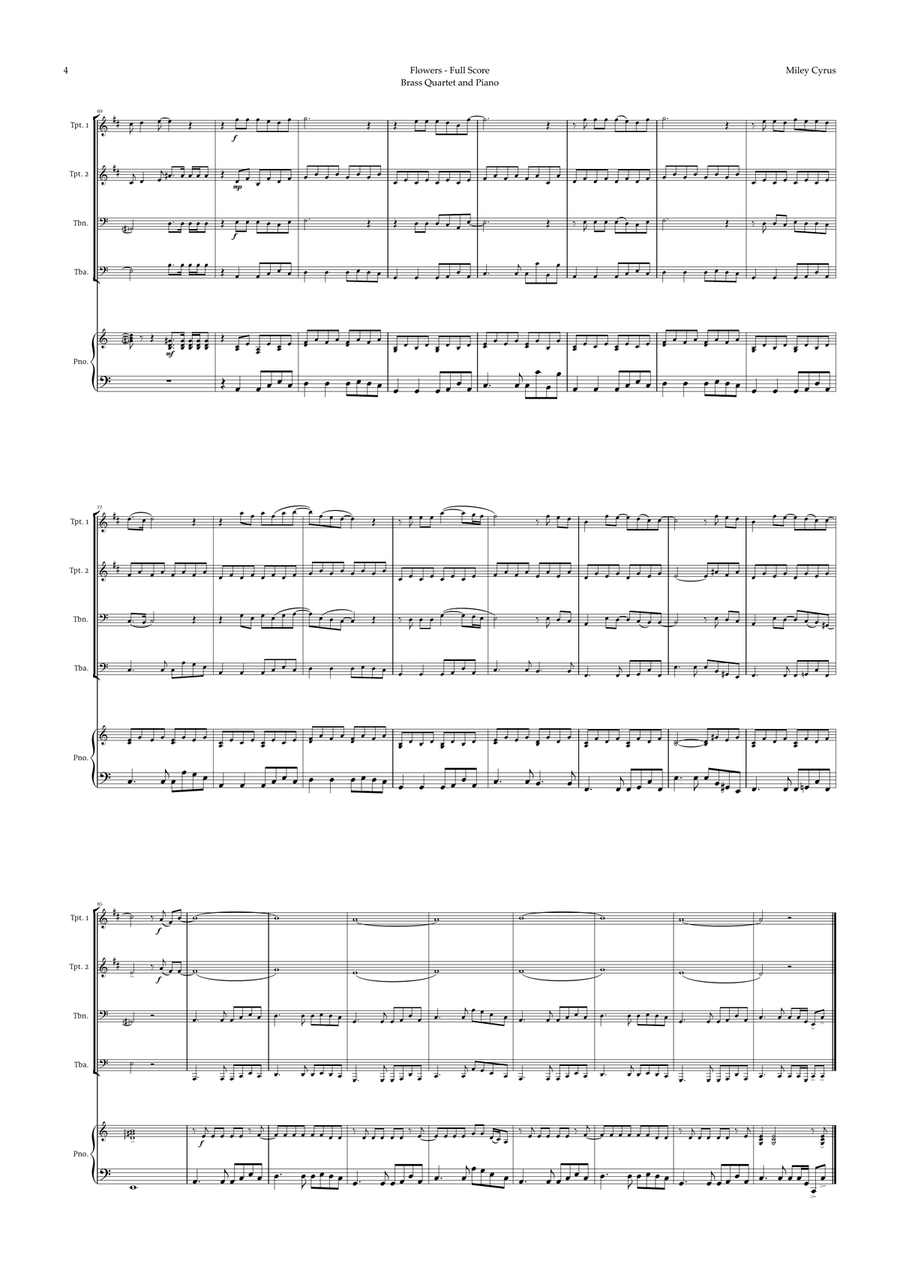 Flowers Brass Quartet scores gallery preview page 4