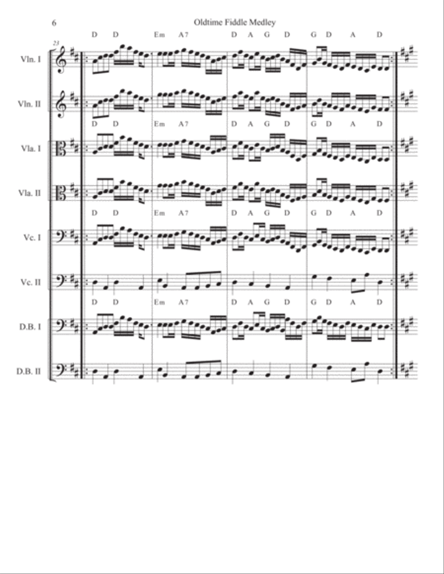 Old-time Fiddle Medley For Strings String Quartet scores gallery preview page 6