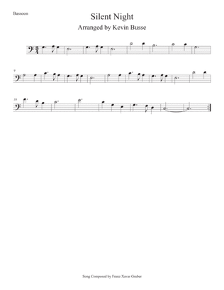 Silent Night (Easy key of C) Bassoon