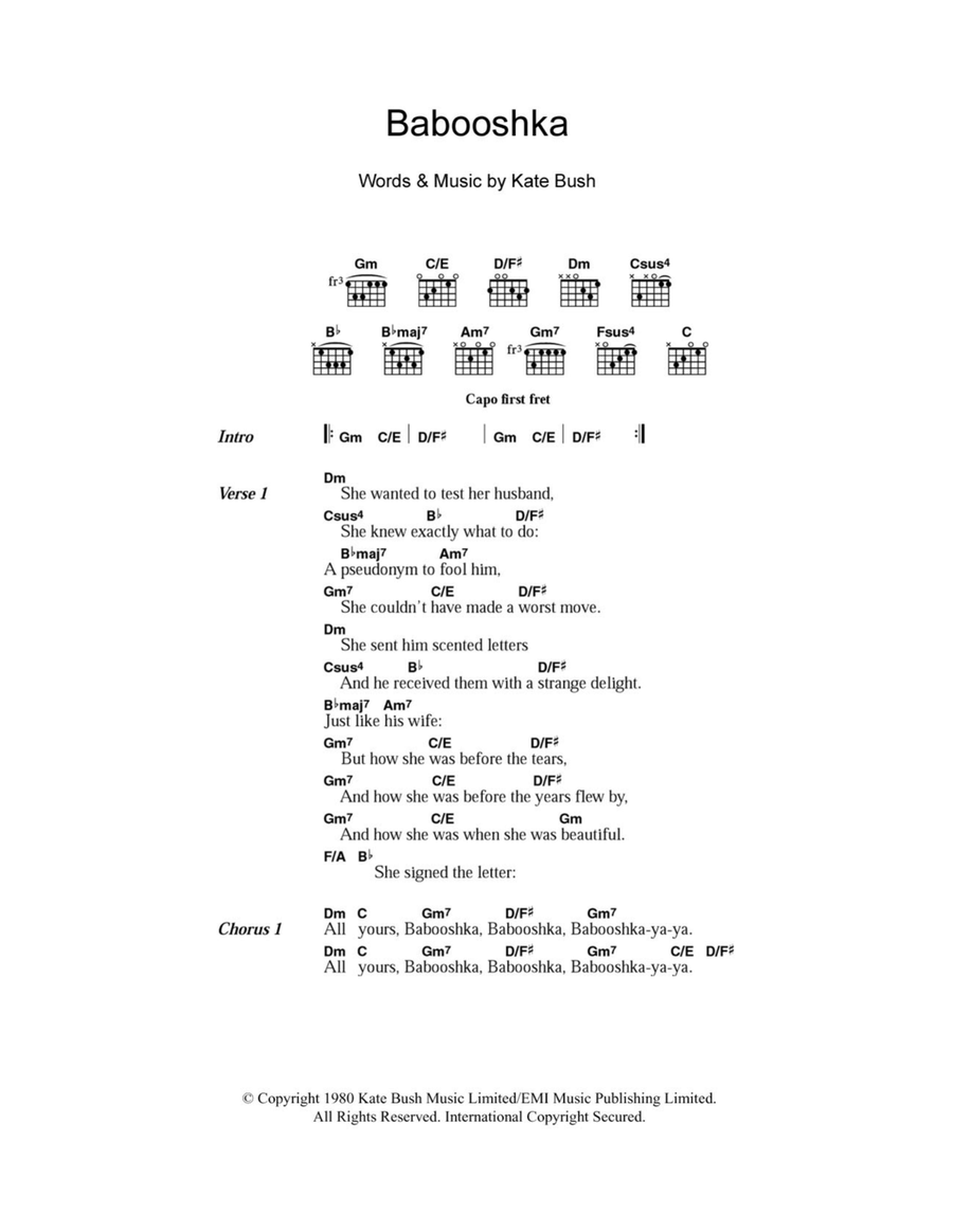 Babooshka Acoustic Guitar scores gallery preview page 1