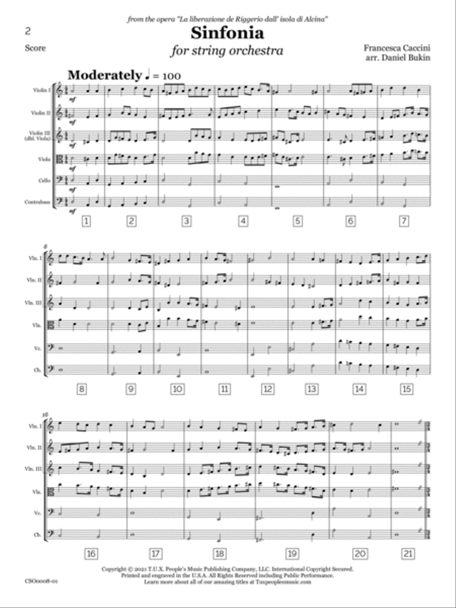 Sinfonia from La liberazione di Ruggiero String Orchestra scores gallery preview page 3