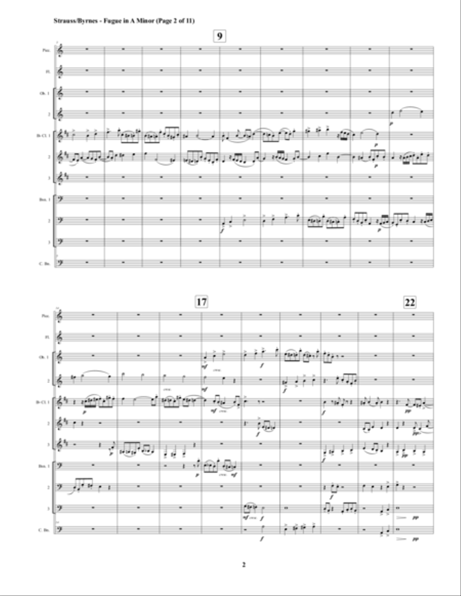 Fugue in A Minor by Richard Strauss for Strauss - Fugue - Woodwind Choir image number null